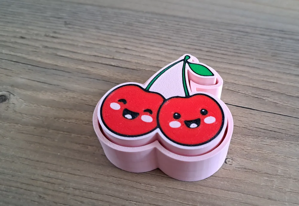 Cute kawaii cherry fidget clicker toy - Free 3D Print Model - MakerWorld
