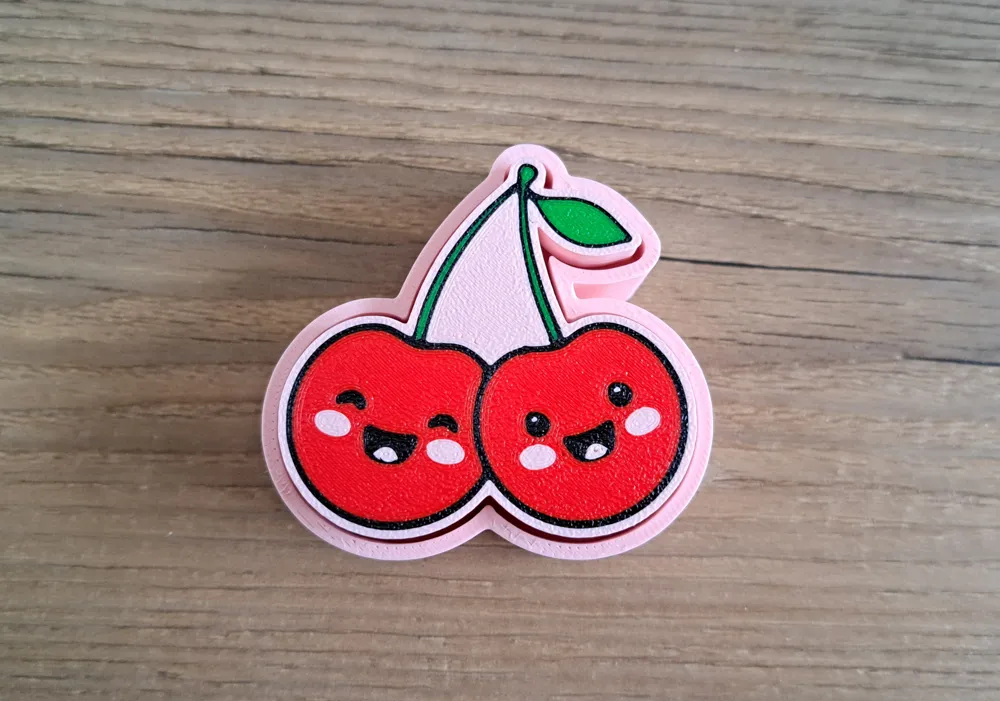 Cute kawaii cherry fidget clicker toy - Free 3D Print Model - MakerWorld