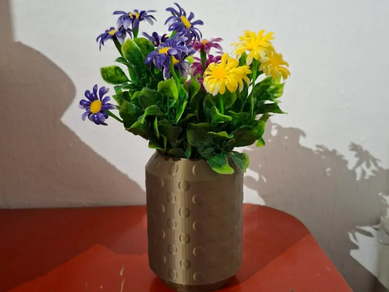 Modern Bronze Textured Vase - Glass Insert Ready