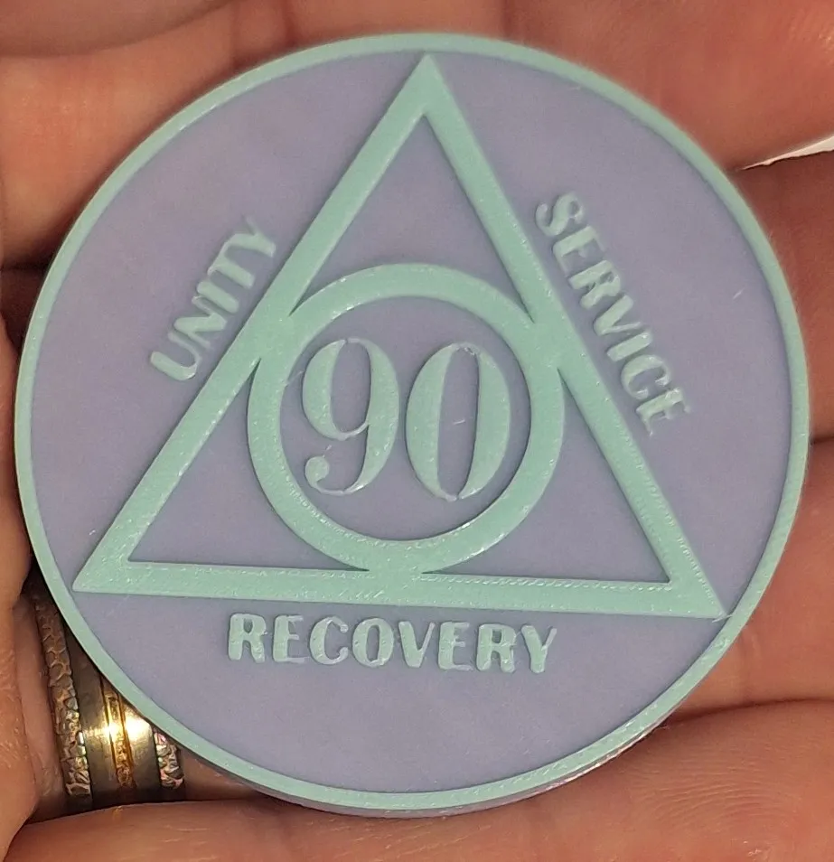 Printable Coint 90 Day sobriety Coin - Free 3D Print Model - MakerWorld