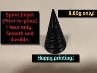 8.80g, 0.20mm layer, 2 walls, 5% infill, Spiral Fidget!