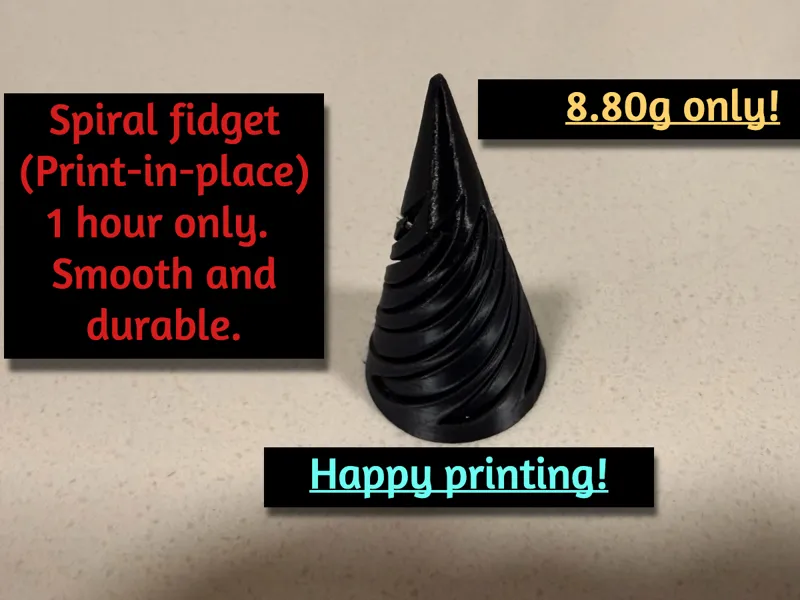 Spiral fidget! (Smooth finish) "Print-in-Place"!!!
