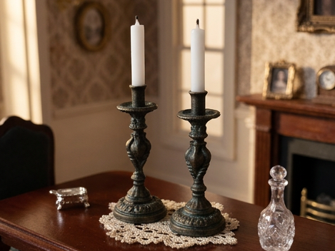 Candlesticks with candles