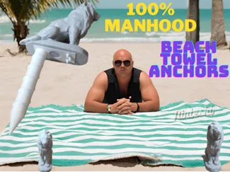 Beach towel anchors with LIONS