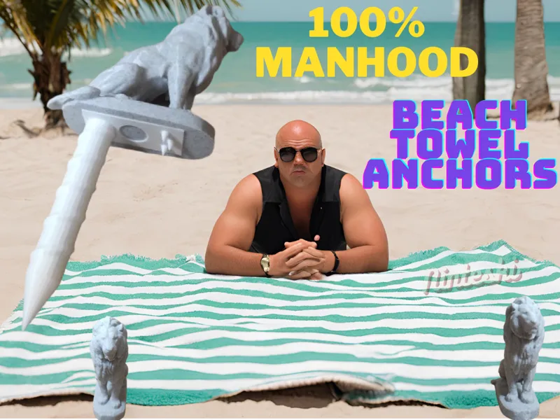 Beach towel anchors with LIONS