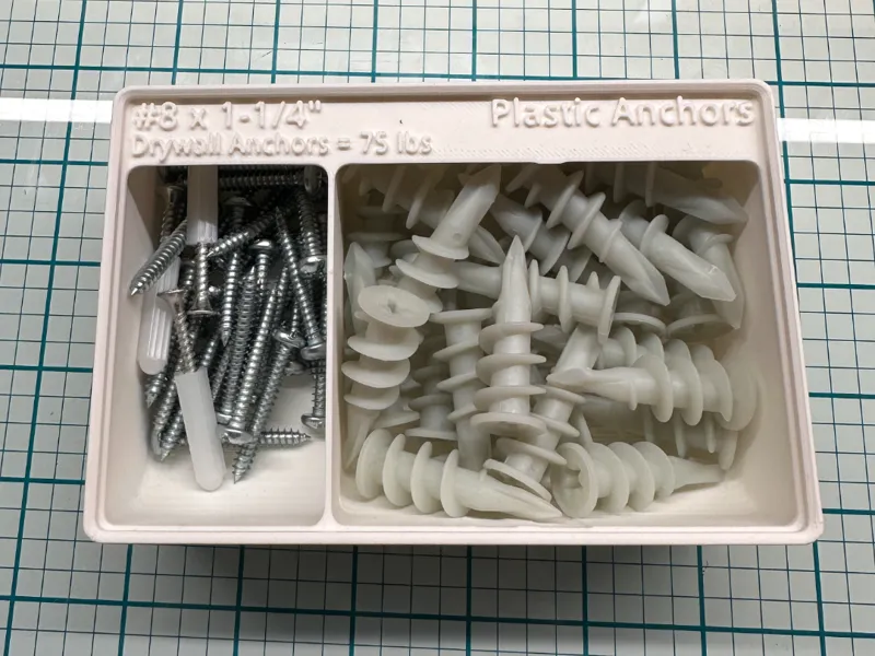 Gridfinity - Drywall Anchor and Fastener Storage