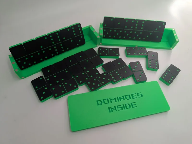 Domino Set (sixes) with Built in Stand