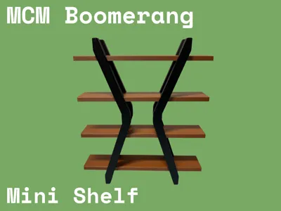 Boomerang Mini Shelf Bookshelf Mid Century Modern