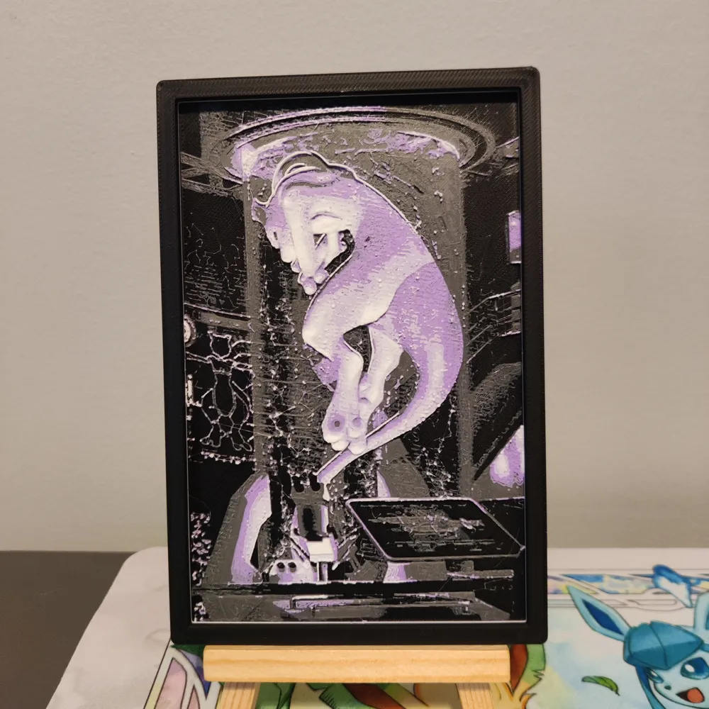 Mewtwo GX - Hueforge/Chroma Canvas - Free 3D Print Model - MakerWorld