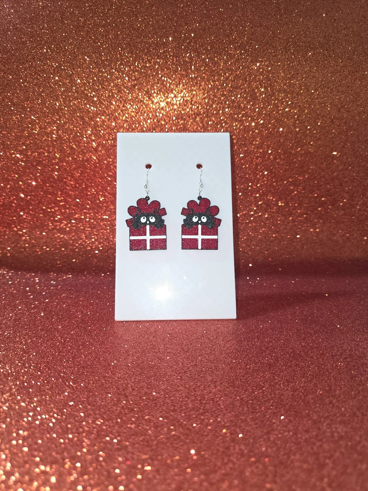 Present cat earrings view 2