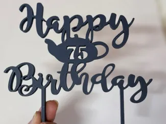 75th birthday tea party topper