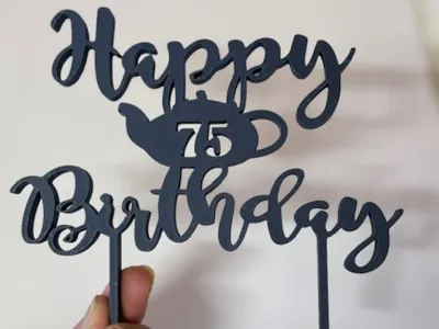 75th birthday tea party topper