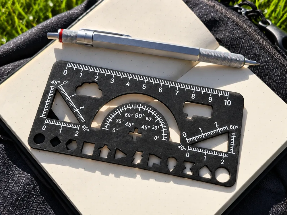 Mini Ruler Print SketchGauge – Notebook Ruler, Protractor & Stencil - Free 3D Print ...