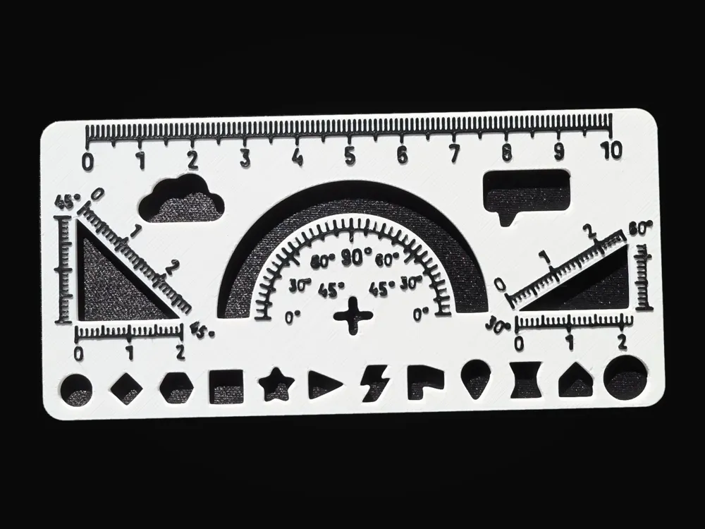 Mini Ruler Print SketchGauge – Notebook Ruler, Protractor & Stencil - Free 3D Print ...