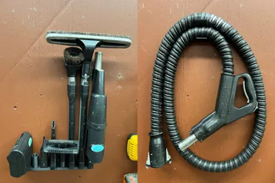 Vacuum hose holder and accessories organizer