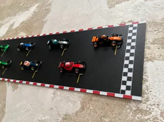 Modular brick mini F1 starting grid wall display