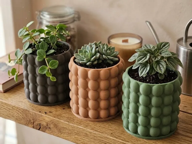 Maceta decorativa: Bubble Round Planter. Referencia del modelo original.