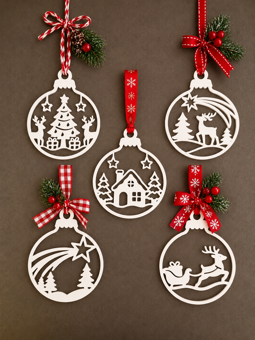 Christmas Baubles – 5 Festive Ornaments - 1