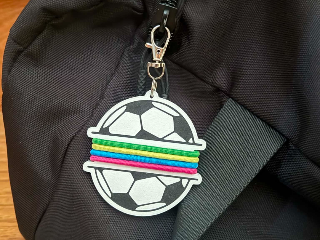 Soccer Ball Hair Tie Holder Bag Tag - 1