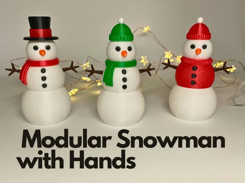Modular Snowman with Hands Decoration