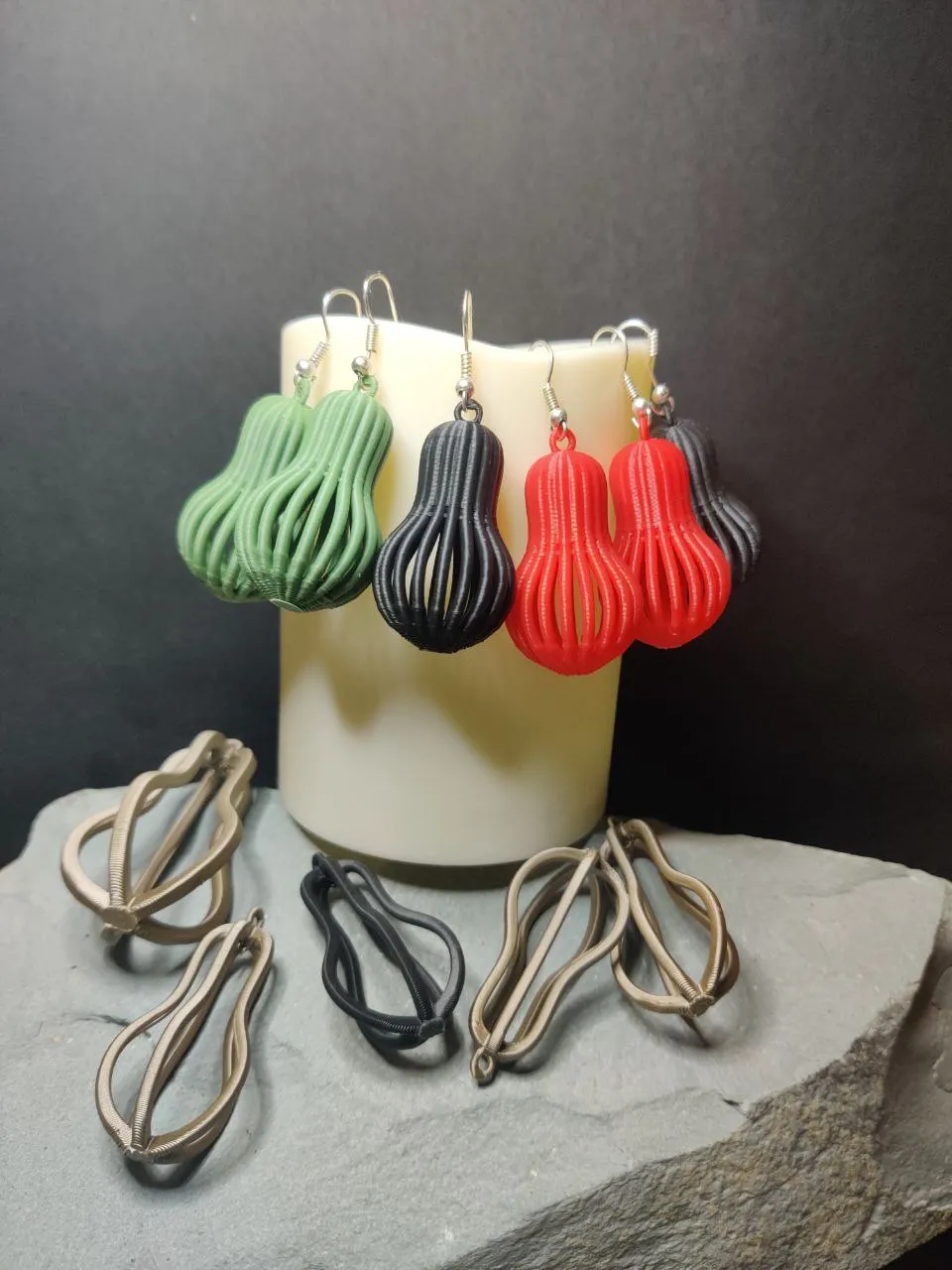 Christmas Tree Pear Earrings view 2