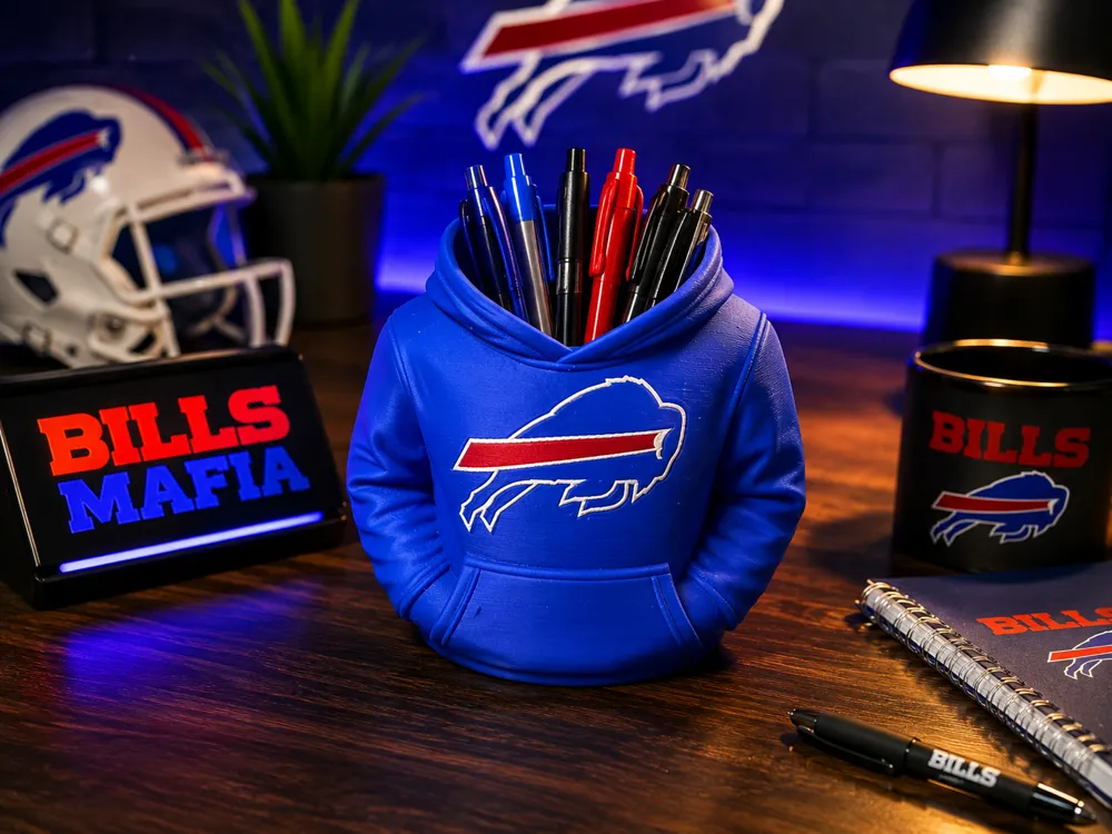 Soporte: Buffalo Bills Hoodie Pen Holder. Referencia del modelo original.