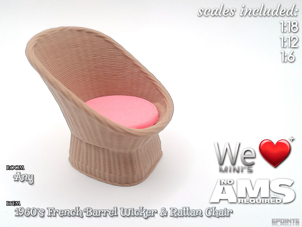 WLM - 1960's French Barrel Wicker & Rattan Chair