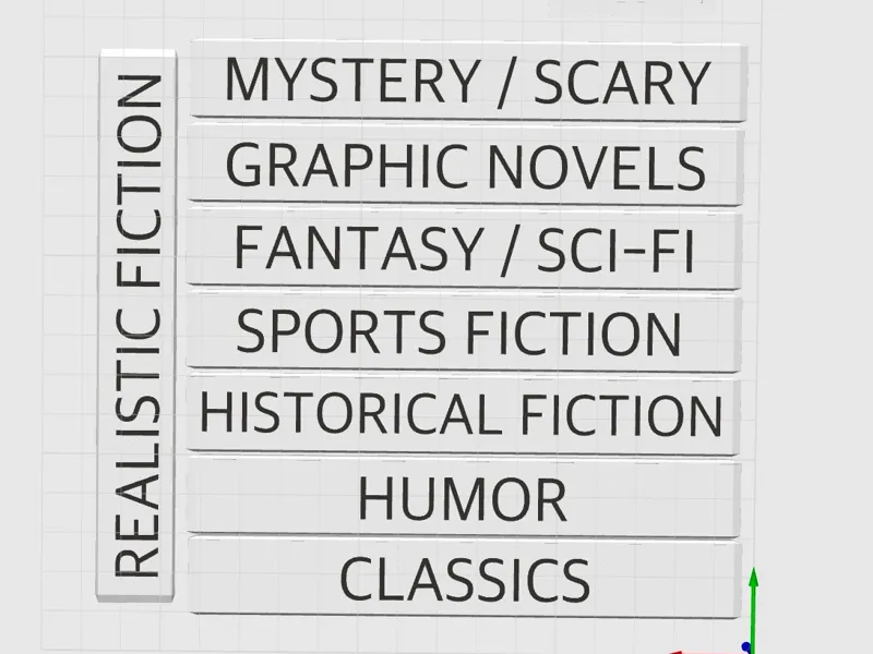 LIBRARY SHELF GENRE LABELS