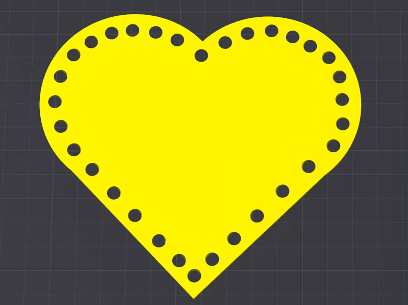 Crochet bag heart base