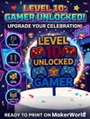 Gamers level 10 unlocked cake topper fixed