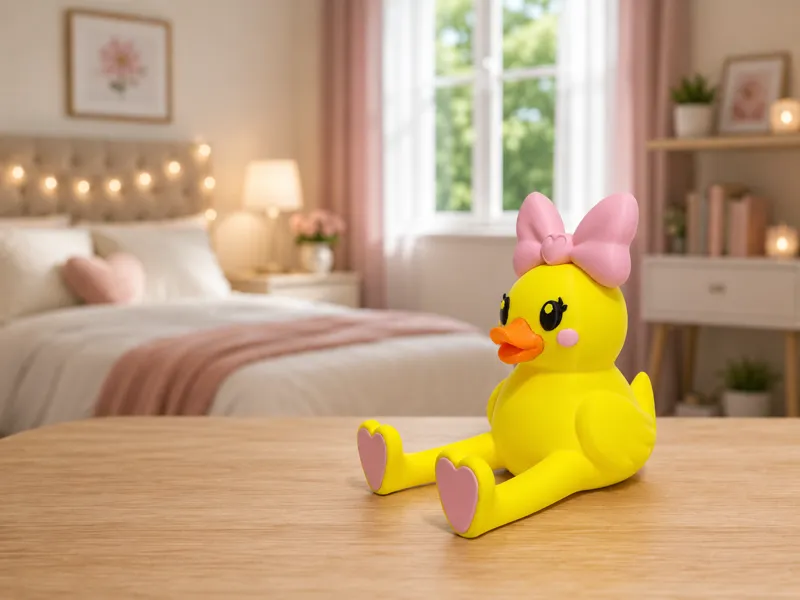 Cute Girlie Bow Phone Holder Heart Duckie!