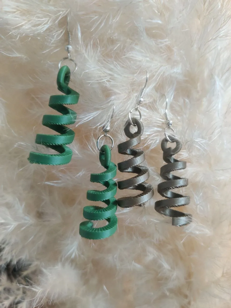 Spiral Christmas Tree Earrings view 2