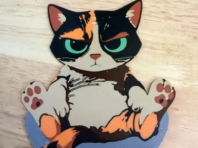 Angry Cat Keychain or Ornament