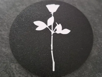 DM Violator, Music Art, Fanart, Coaster, Rose