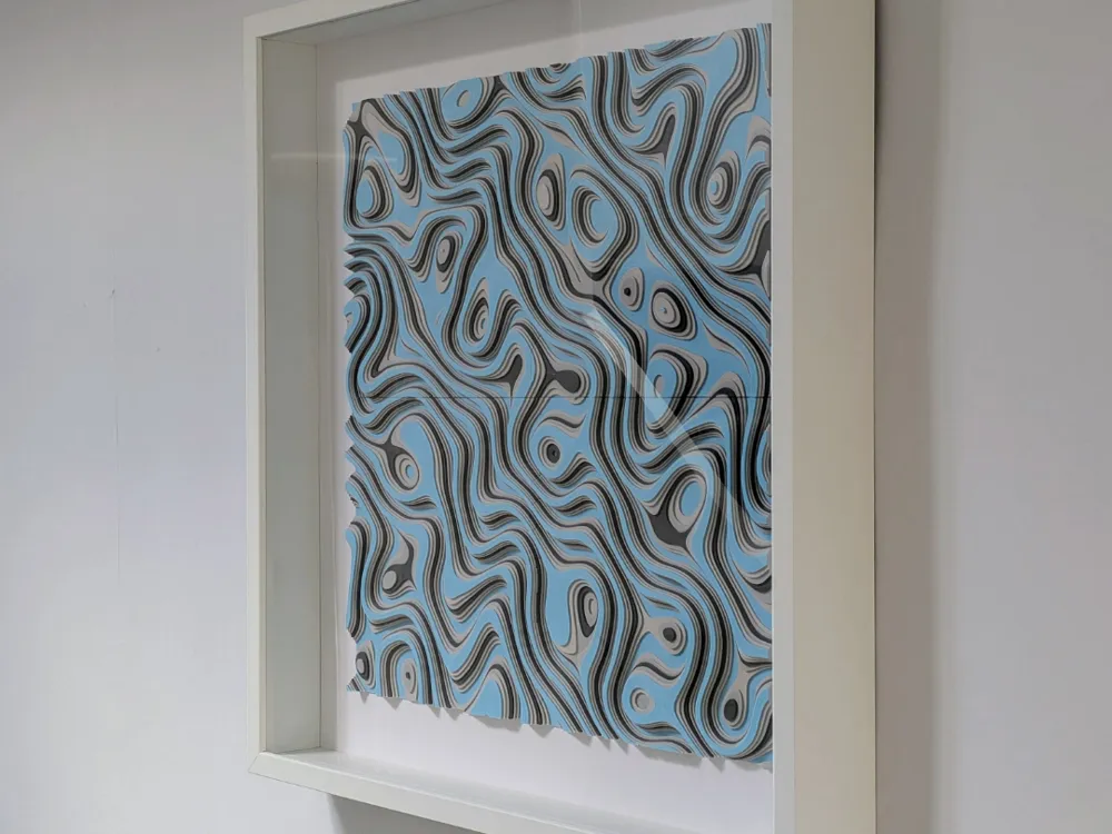 Cuadro decorativo en 3D: Waveforms #6 - Parametric Wall Art. Referencia del modelo original.