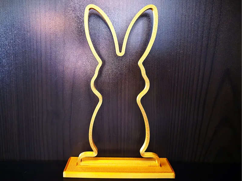 Eleganter Osterhase Stand / Golden Bunny Deco
