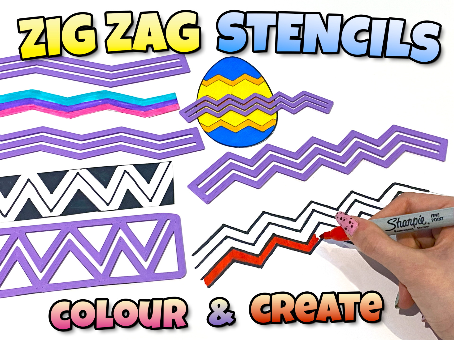 Zig Zag Stencils – Colour & Create Fun Activity