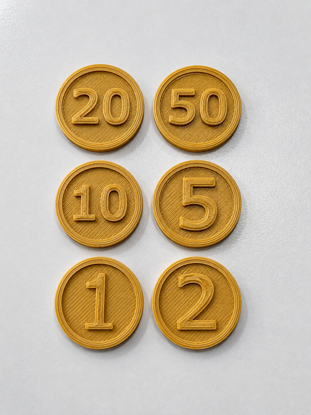 3D Printed Coins – 1, 2, 5, 10, 20 & 50 - 1