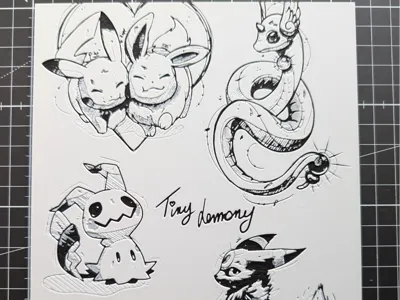 Pkmn pencil drawing collection