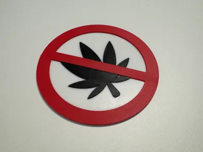Cannabis/Drugs Prohibition Sign - ISO 7010 Style