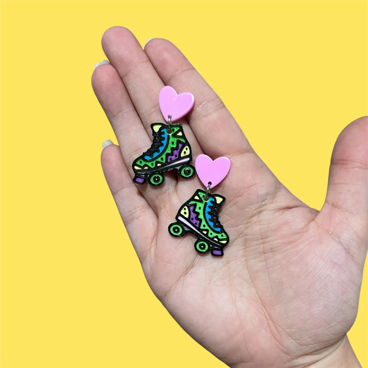 Pendientes patín retro pop 90's view 2