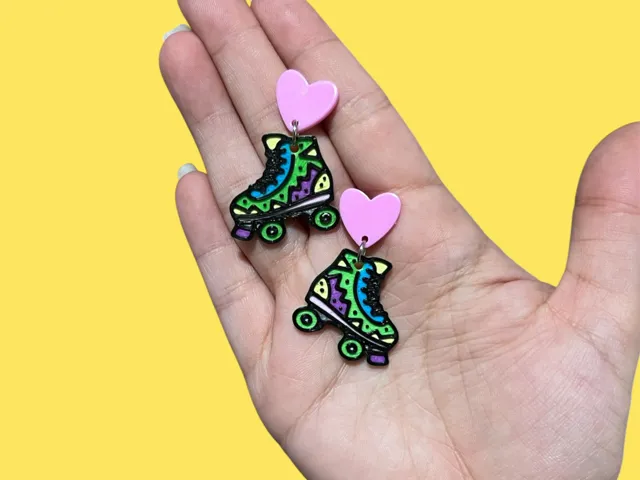 Pendientes patín retro pop 90's