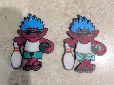 Bowling Troll Beach Bum Earring