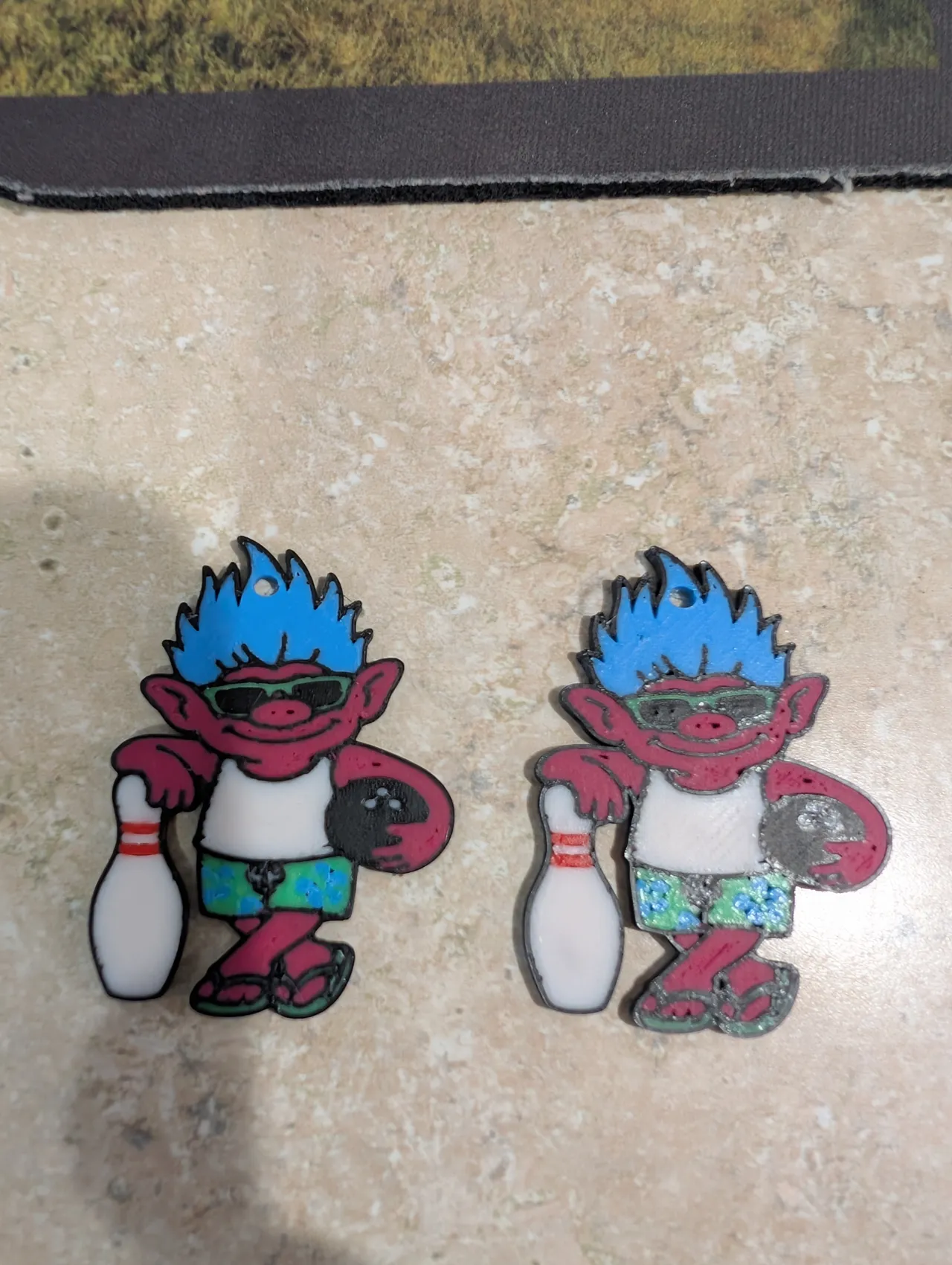 Bowling Troll Beach Bum Earring view 2