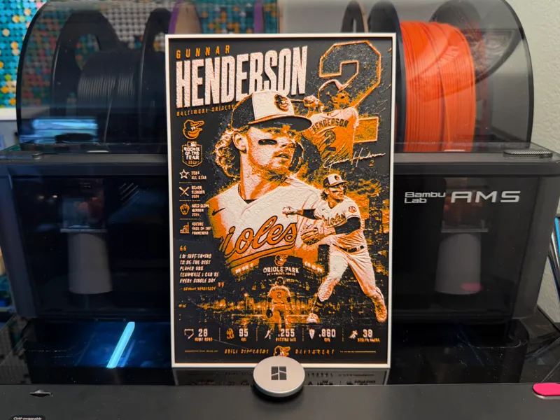 MLB Orioles Gunnar Henderson Player Card HueForge