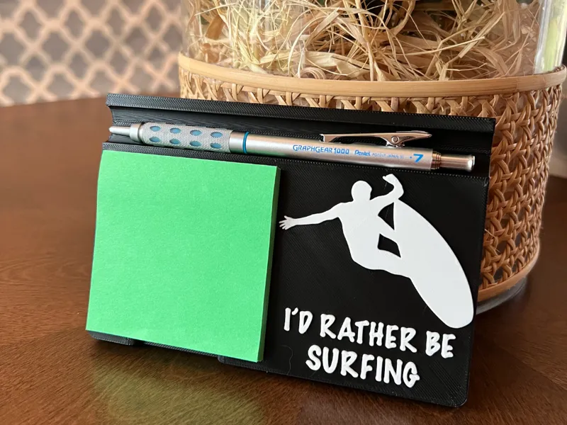 Gift for Surfer - Rather Be Surfing Post It Holder
