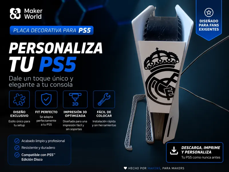 PS5 Custom Front Plate of Real Madrid