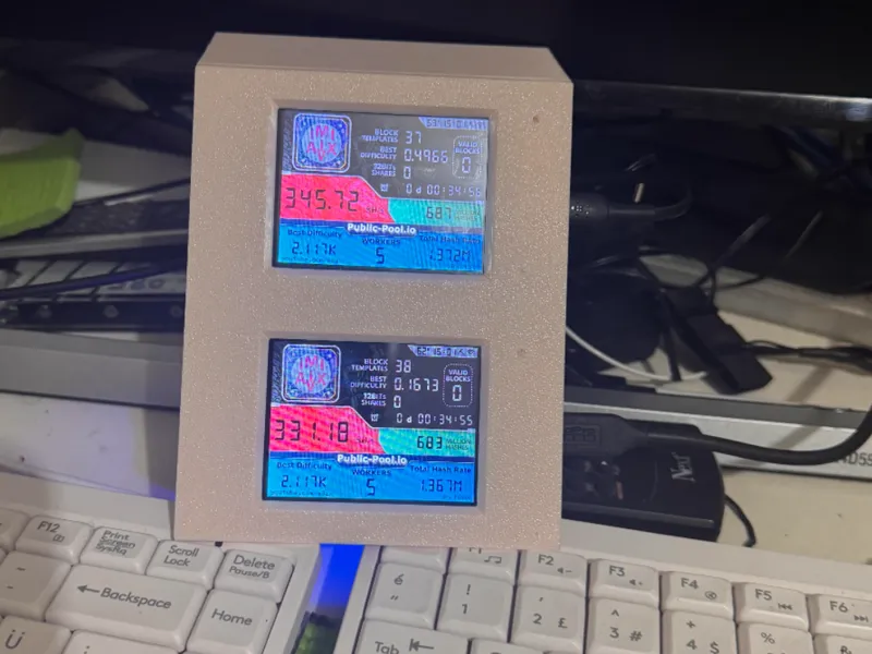Double Nerdminer V2 case with 80 mm fan