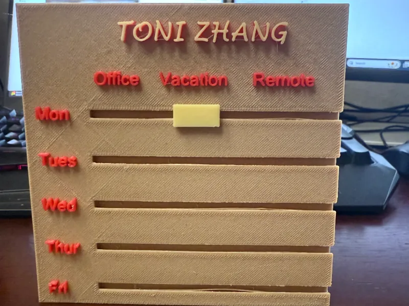 Office Schedule Board