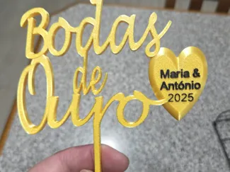 Topper Bodas de Ouro
